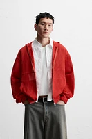 HOODED OPEN WEAVE JACKET