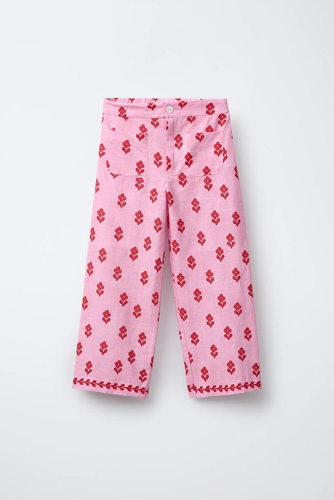 PANTALON À IMPRIMÉ FLEURS