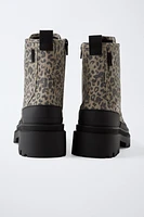 BOTTINES EN TISSU ANIMAL PRINT