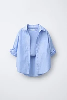 PACK CHEMISE OXFORD RAYÉE AVEC T-SHIRT EN RÉSILLE