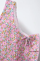 PRINTED TEXTURED RUFFLE TOP