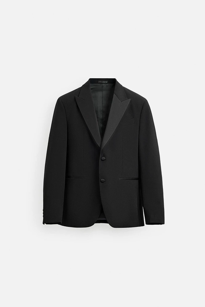WOOL BLEND TUXEDO SUIT BLAZER