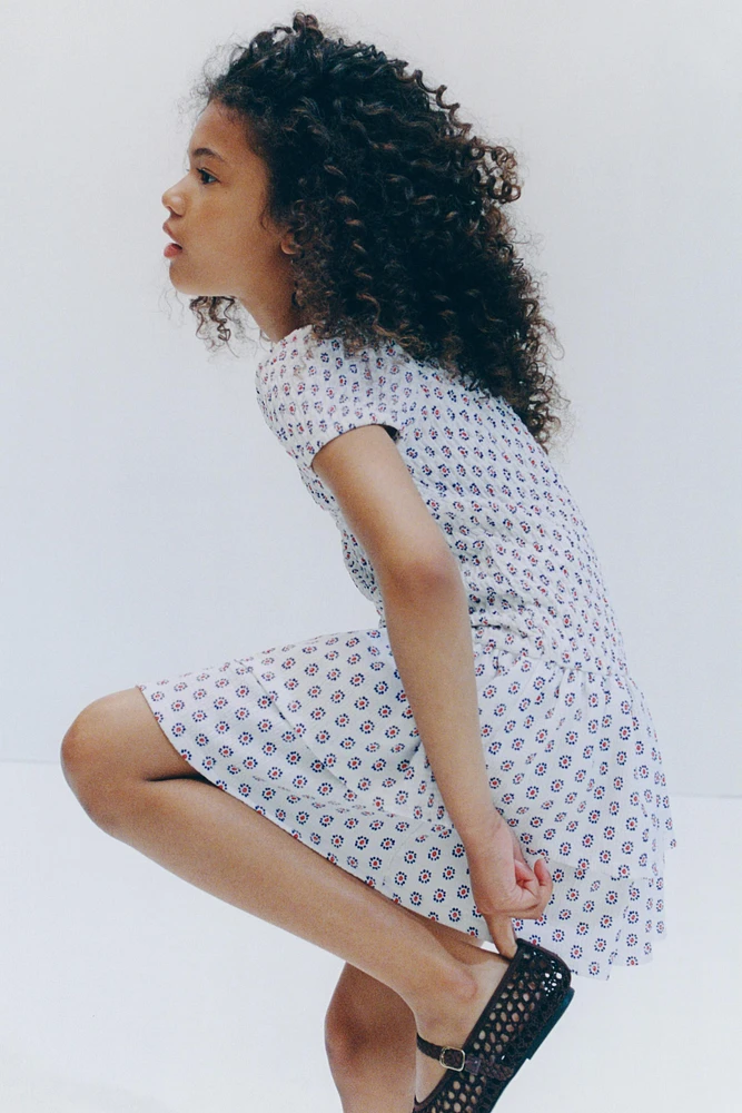 RUFFLED TEXTURED DRESS