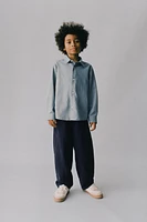 CHEMISE UNIE CONTENANT DU LIN