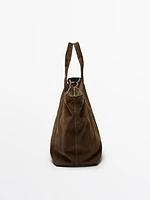 Sac cabas en croûte de cuir