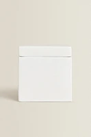 WHITE EARTHENWARE BATHROOM STORAGE JAR