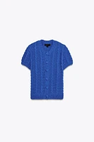 KNIT CARDIGAN WITH SHORT SLEEVES