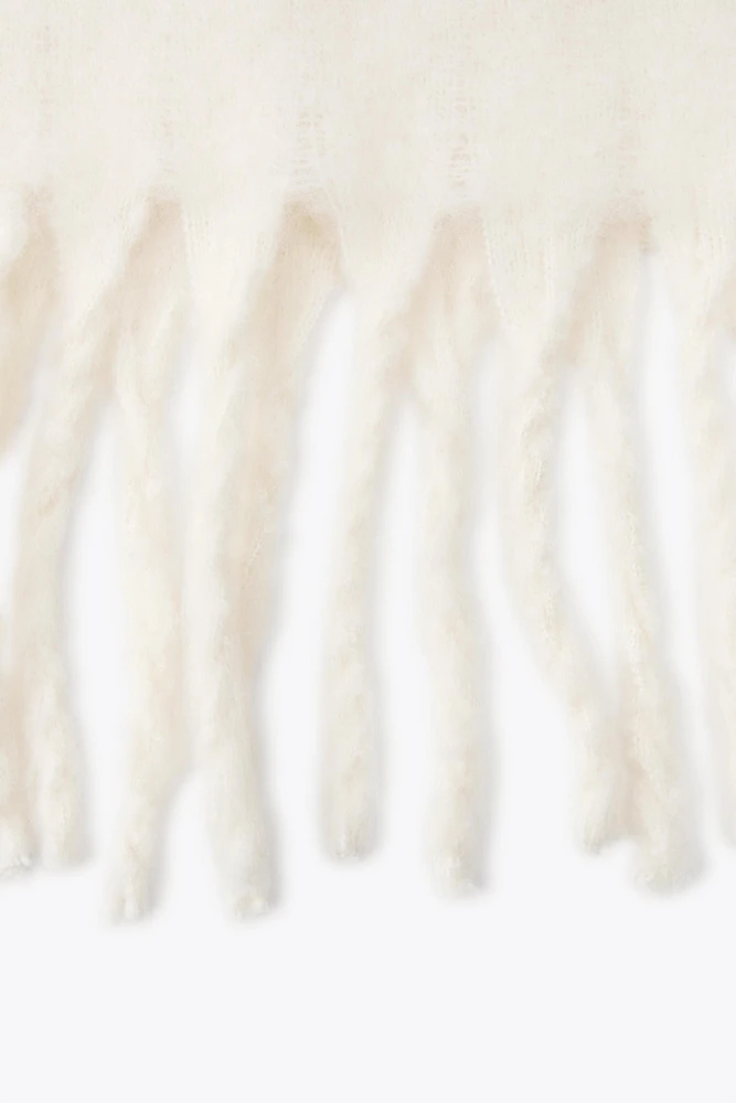 FRINGED WIDE SCARF