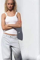 JEAN TRF COUPE LARGE À TAILLE MI-HAUTE