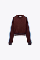 PIPING KNIT CROP SWEATER