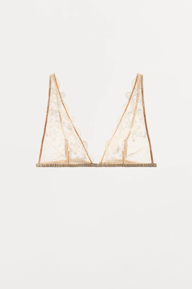 MESH LACE TRIANGLE BRA