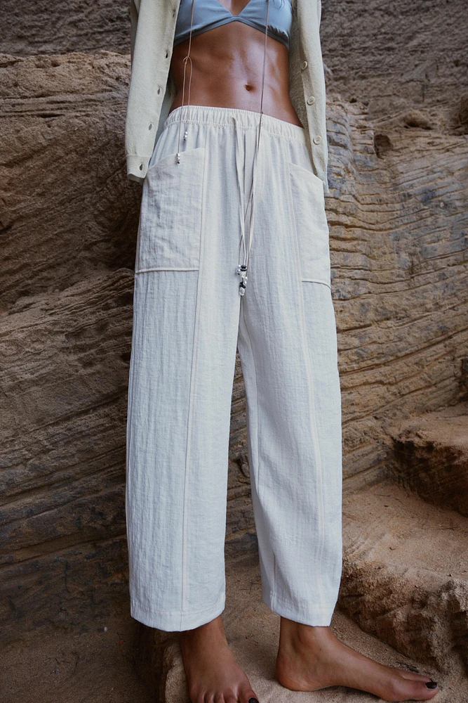 PANTALON RUSTIQUE À TAILLE ÉLASTIQUE