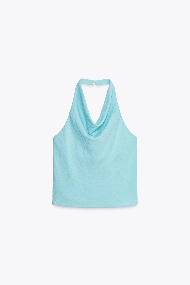 FLOWY HALTER TOP