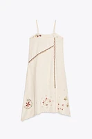 ZW COLLECTION FLORAL EMBROIDERED ASYMMETRIC DRESS