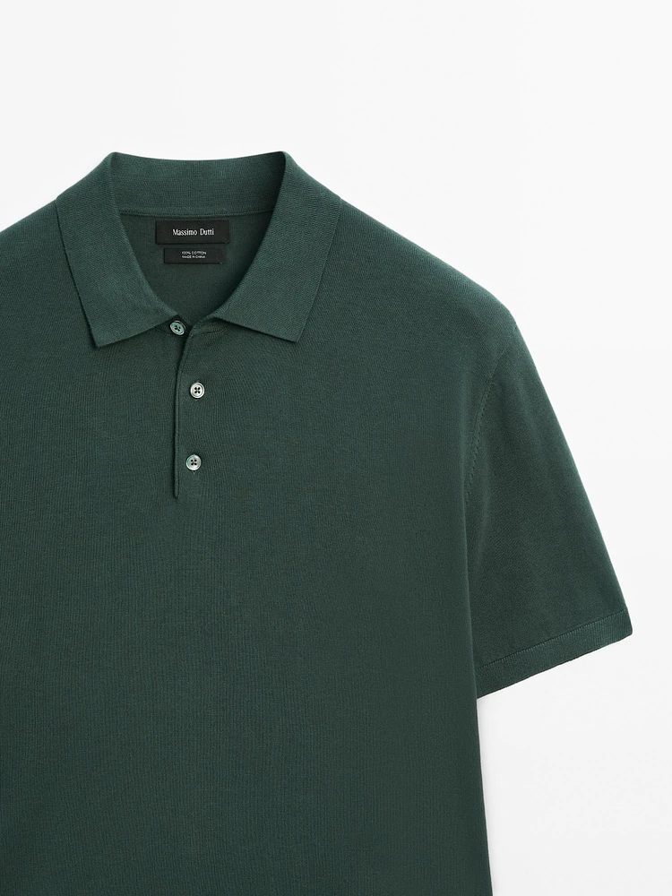Polo en maille de coton à manches courtes