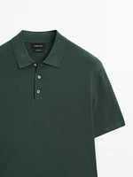 Polo en maille de coton à manches courtes