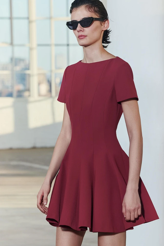 mini godet dress zara ZARA NWT WOMAN MINI GODET DRESS ZW COLLECTION RED | 8841/460 ALL SIZES