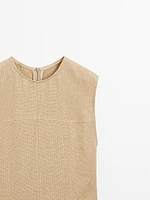 Robe longue bi-matière fendue sur les côtés