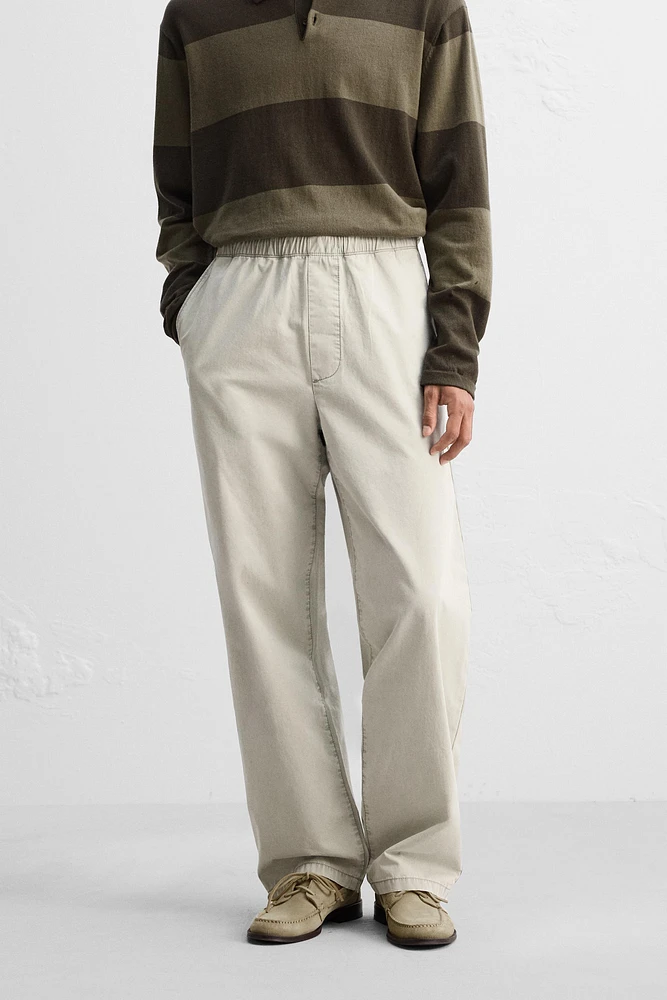 WIDE FIT COTTON PANTS