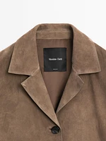 Flowing suede leather blazer