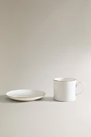 TASSE À CAFÉ AVEC SOUCOUPE PORCELAINE BONE CHINA BORD