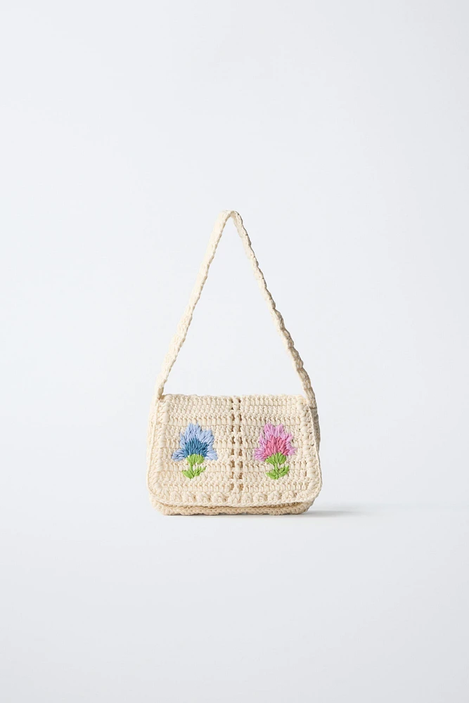 SAC BANDOULIÈRE CROCHET FLEURS
