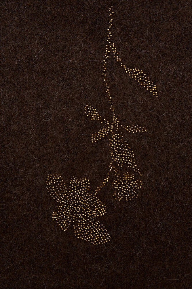 BEADED ALPACA WOOL BLEND SCARF