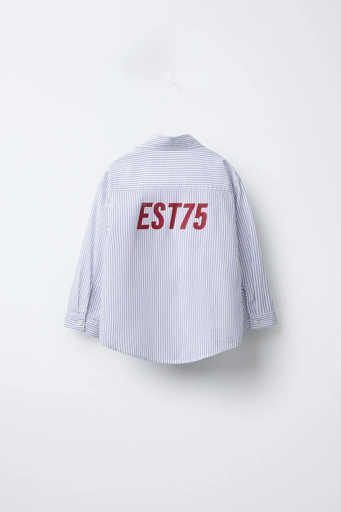 STRIPED TEXT SHIRT