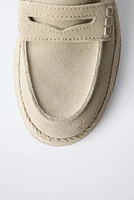 MOCASSINS SPORT EN CROÛTE DE CUIR