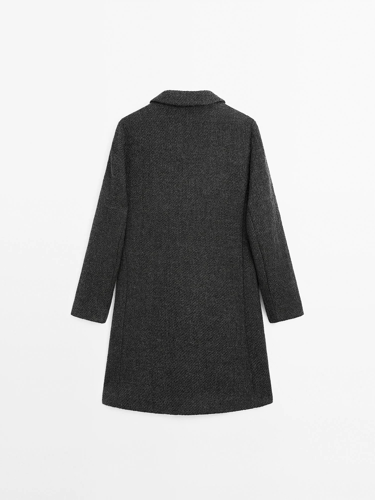 Long wool blend coat