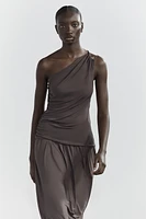 RUCHED ASYMMETRIC TOP