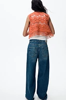 FRINGED KNIT VEST