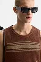 LINEN VISCOSE KNIT TANK TOP