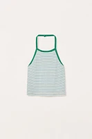 LIMITED EDITION STRIPED HALTER TOP