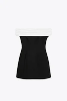 CONTRAST STRAPLESS DRESS