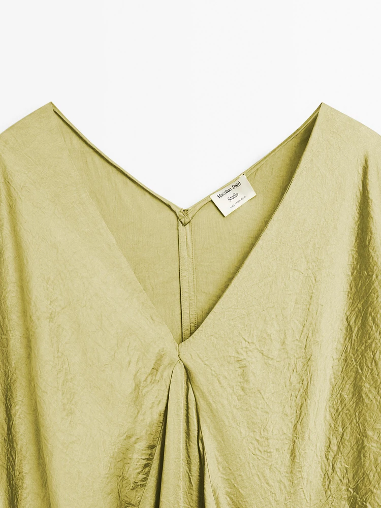 Flowing satin kimono dress - STUDIO