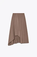JUPE MI-LONGUE ASYMÉTRIQUE EN CRÊPE