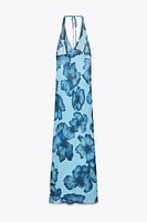 HALTER PRINTED LONG DRESS