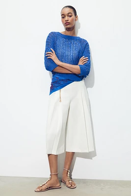 FRENCH SLEEVE KNIT SWEATER