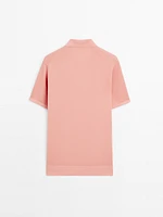Knit V-neck polo shirt