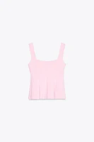 STRETCH PEPLUM VEST TOP