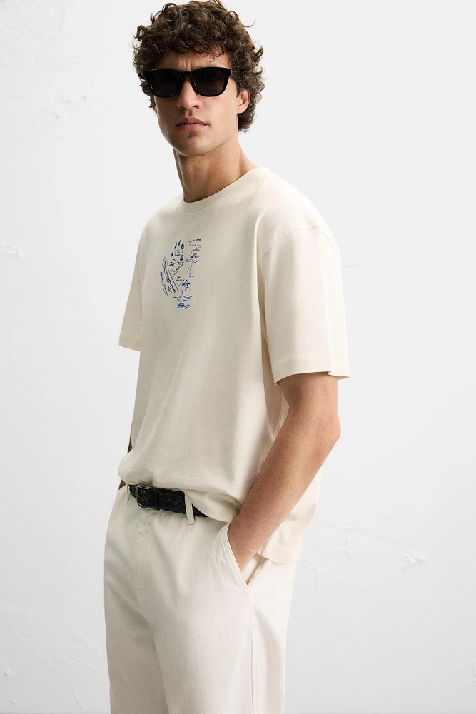 COMBINATION EMBROIDERY T-SHIRT