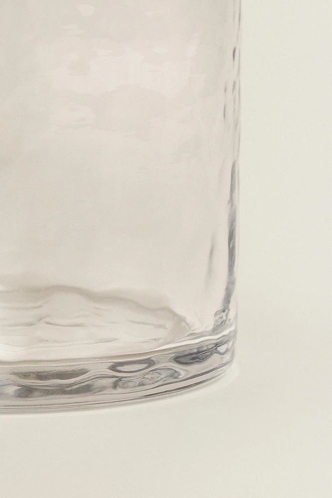 VERRE EN VERRE RECYCLABLE MARTELÉ