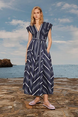 LIMITED EDITION GODET STRIPE DRESS