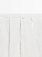 Pantalon relaxed fit en coton mélangé
