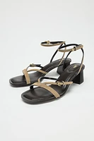 STRAPPY SUEDE HEELED SANDALS