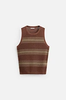 LINEN VISCOSE KNIT TANK TOP