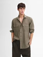Chemise avec poches 100 % lin