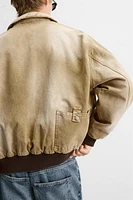 WASHED EFFECT BOMBER JACKET
