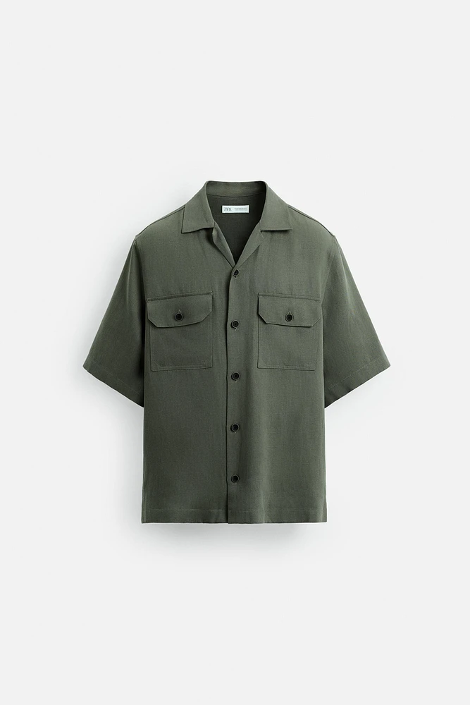 LYOCELL-LINEN FLOWY SHIRT